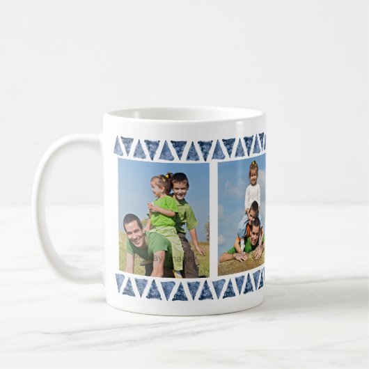 3 Fotos & Custom Typografy - Blue Border Uncle Kaffeetasse (Links)