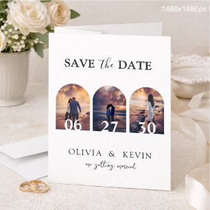 3 Fotos Elegante klassische Hochzeit Save The Date