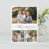 3 Fotos elegante Typografie Frohe Weihnachten (Stehend Vorderseite)
