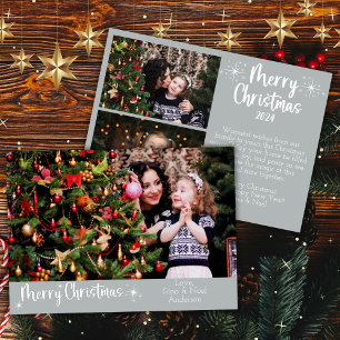 3 Fotos Frohe Weihnachten Moderne Schrift Silver