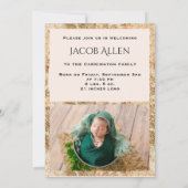 3 Fotos Geburtsankündigung für Baby Ankündigung (Rückseite)