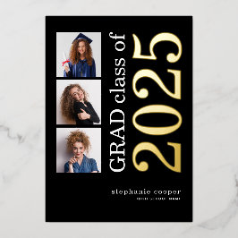 3 Fotos Grad 2025 Real Gold Foil Ankündigung