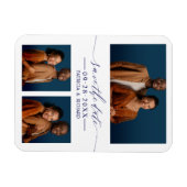 3 Fotos Hochzeit speichern das Datum Magnet (Horizontal)