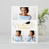 3 Fotos Kollage Grad Ankündigung Einladung (Stehend vorne)