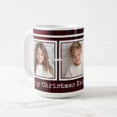 3 Fotos, lange Meldung, rotes Schwarz, Moderne P31 Kaffeetasse (Vorderseite Links)