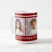 3 Fotos, lange Nachricht, Weihnachts-Rot, Moderne Kaffeetasse (Vorderseite Links)