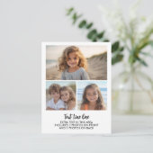 3 Fotos - Minimales Design - Schwarzer Text auf We Postkarte (Stehend Vorderseite)