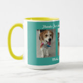 3 Fotos mit Nachrichten und Namen für Haustiere Tasse (Links)