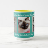 3 Fotos mit Nachrichten und Namen für Haustiere Tasse (Zentrum)