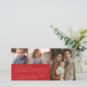 3 Fotos mit Weihnachtsgrüßen - Rot Feiertagskarte (Stehend Vorderseite)