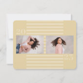 3 Fotos Moderne Gold Streifen Graduierungsparty Einladung (Rückseite)