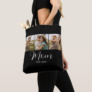 3 Fotos Mom Schriftzug angepasst Tasche