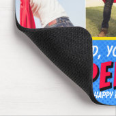 3 Fotos Niedliches Comic Superhero Fathontag Mousepad (Ecke)