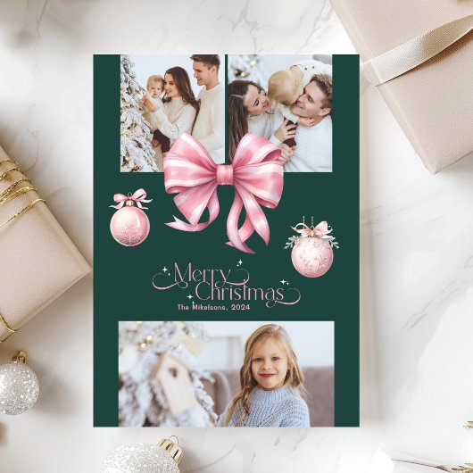 3 Fotos Rosa Retro Weihnachten