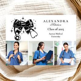 3 Fotos Schulabschluss in der Black Bow Nursing Sc Ankündigung