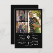 3 Fotos Schwarz - 3x5 Einladung zur Hochzeit (Vorne/Hinten)