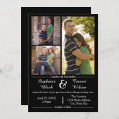 3 Fotos Schwarz - Einladung zur Hochzeit (Vorne/Hinten)