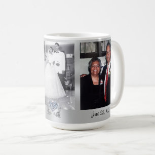 3 Fotos und Ihr Text Diamond Anniversary Mugs Kaffeetasse