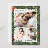 3 Fotos Weihnachtsfeiertage Botanischer Garten Feiertagskarte (Vorderseite)