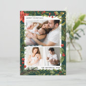 3 Fotos Weihnachtsfeiertage Botanischer Garten Feiertagskarte (Stehend Vorderseite)