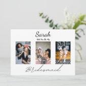 3 Fotos werden Sie mein Vorschlag für eine Brautju Einladung (Stehend Vorderseite)