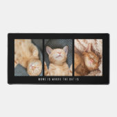 3 Fotos Zuhause ist dort, wo die Katze schwarz ist Schreibtischunterlage (Vorderseite)