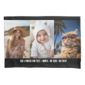 3 Fotovorlage Moderner Minimaler Text im Foto Kissenbezug (Vorderseite)