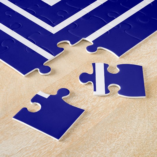3 Frame Monogramm | Navy Blue & White Puzzle (Seite)