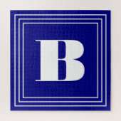3 Frame Monogramm | Navy Blue & White Puzzle (Vertikal)