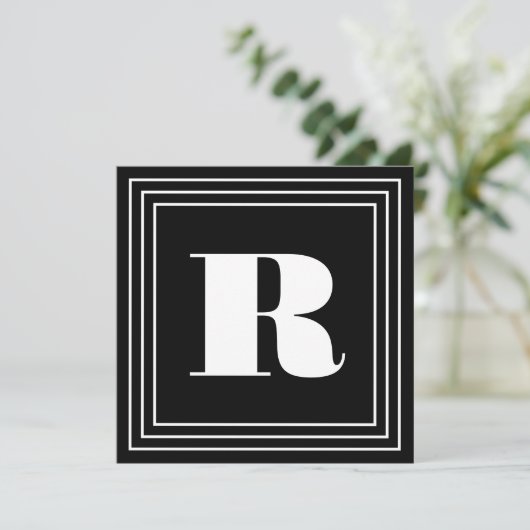 3 Frame Monogramm | Schwarz/Weiß (Stehend Vorderseite)