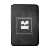 3 Frame Monogramm | Schwarz/Weiß Badematte (Vorderseite Vertikal)
