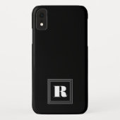 3 Frame Monogramm | Schwarz/Weiß Case-Mate iPhone Hülle (Rückseite)