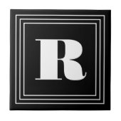 3 Frame Monogramm | Schwarz/Weiß Fliese (Vorderseite)