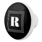 3 Frame Monogramm | Schwarz/Weiß Keramikknauf (Rechts)