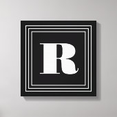 3 Frame Monogramm | Schwarz/Weiß Leinwanddruck (Vorderseite)