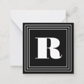 3 Frame Monogramm | Schwarz/Weiß Mitteilungskarte (Vorderseite)