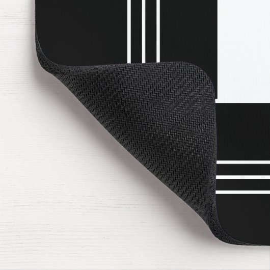 3 Frame Monogramm | Schwarz/Weiß Mousepad (Ecke)