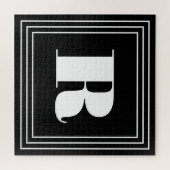 3 Frame Monogramm | Schwarz/Weiß Puzzle (Horizontal)