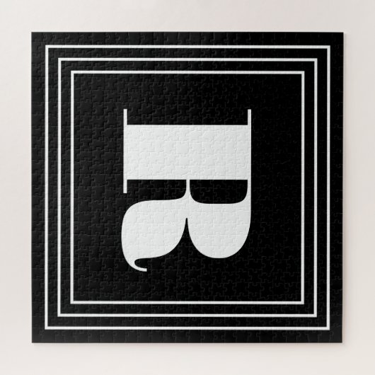 3 Frame Monogramm | Schwarz/Weiß Puzzle (Horizontal)