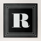 3 Frame Monogramm | Schwarz/Weiß Puzzle (Vertikal)