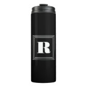 3 Frame Monogramm | Schwarz/Weiß Thermosbecher (Vorderseite)