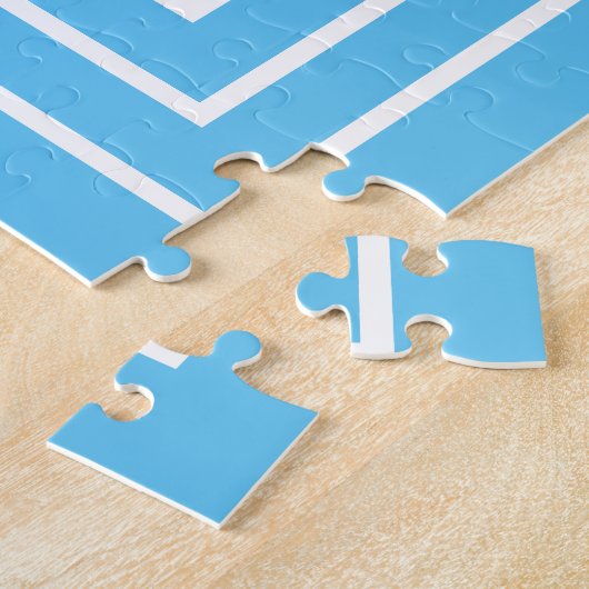 3 Frame Monogramm | Sky Blue & White Puzzle (Seite)