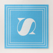 3 Frame Monogramm | Sky Blue & White Puzzle (Horizontal)