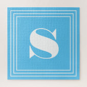 3 Frame Monogramm | Sky Blue & White Puzzle (Vertikal)