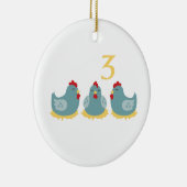 3 Französische Hennen Keramik Ornament (Rechts)