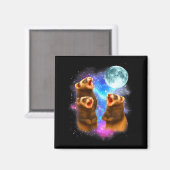 3 Frettchen Mond Heulende Frettchen Lustig Für Män Magnet (Vorderseite/Rückseite)