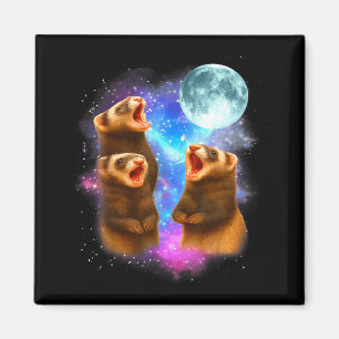3 Frettchen Mond Heulende Frettchen Lustig Für Män Magnet