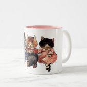 3 fröhliche Katzen Zweifarbige Tasse (VorderseiteRechts)