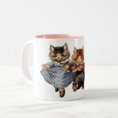 3 fröhliche Katzen Zweifarbige Tasse (Vorderseite Links)