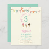 3 Fun 3. Geburtstag Eiscreme Party (Vorne/Hinten)